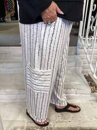 STRIPE J PKT FLOOD - WHITE