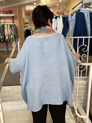 ROZA 2 POCKET TOP - SKY