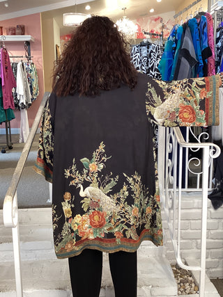 OPEN KIMONO - PEACOCK GARDEN