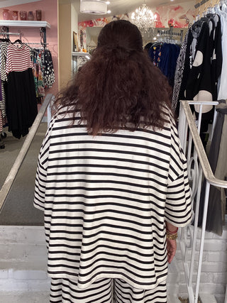V490S SHORT STRIPE TEE-2 COLOR