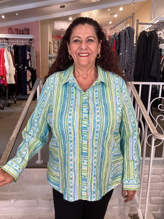 CRINKLE COTTON SHIRT - ALOE