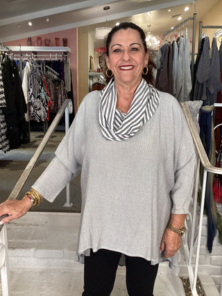 COWL NECK HI LOW TUNIC SV1 NAT
