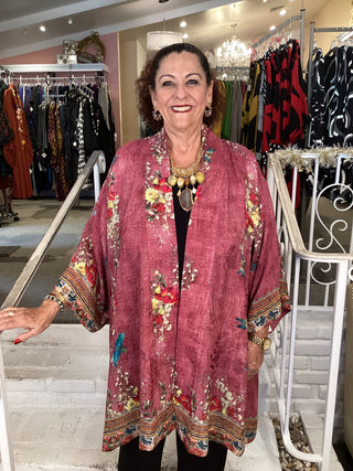 SILK KIMONO-DRAGONFLY WATRLILY