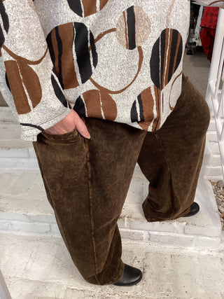 2 POCKET LANTERN PANT-CHOCOLAT