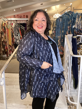 DOUBLE LAYER JACKET - NAVY