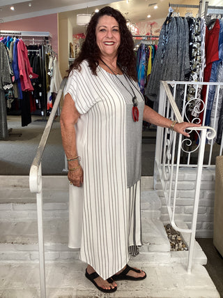 S/S Patch Dress - White Combo