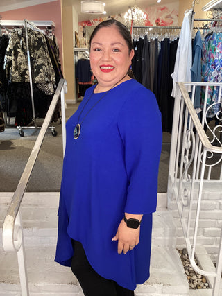 LONG ASYM TUNIC - ROYAL BLUE