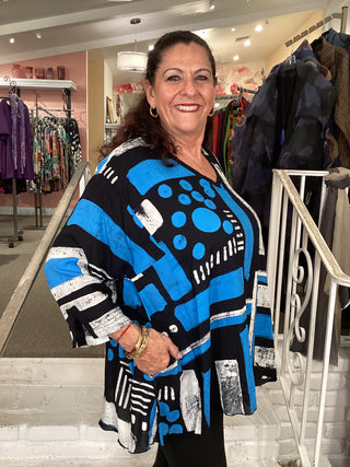 DENISE TUNIC - BLUE & BLACK