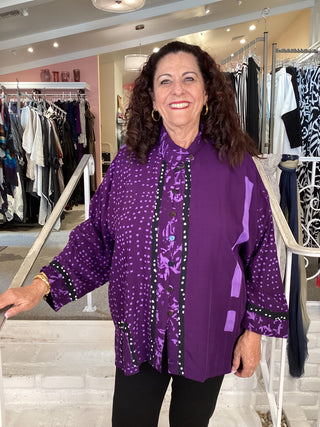 BOXY JACKET-PURPLE BLOCK COMBO