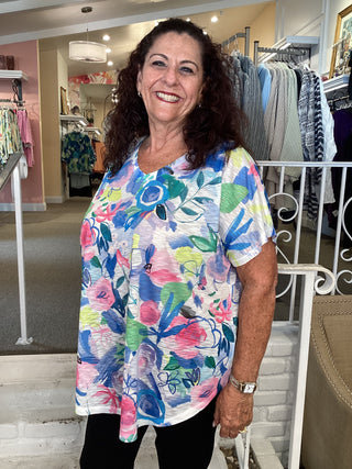 V NECK CAP TOP - CAMELIA