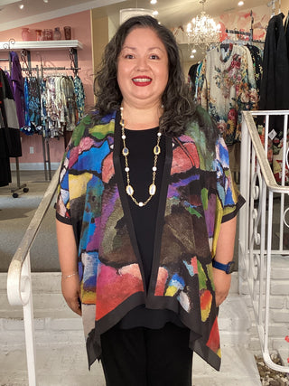 Silk Long Kimono - Evening Jewel