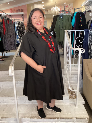 COAT DRESS - BLACK