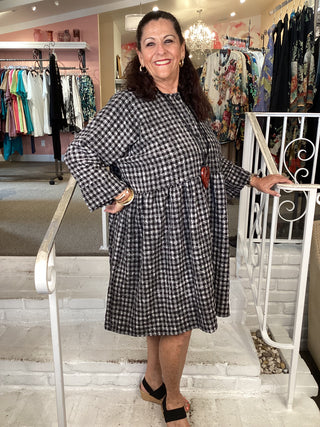 GT1592 Check B&W Dress