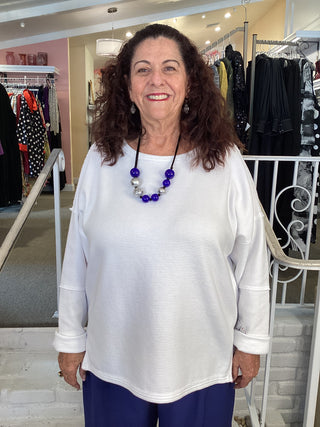 OTTOMAN TERRY PULLOVER - WHITE