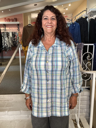 BLURRED PLAIND TUNIC - SKY