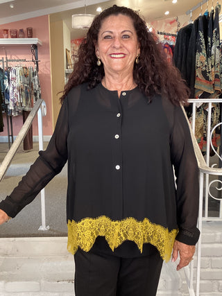 EJ323O ORNATE CHIFFON CARDI