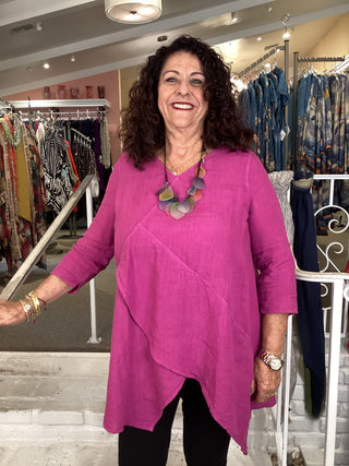 V NECK TOP - VIOLET