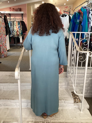 1267 3/4 Sleeve Maxi Dress - Deepsea
