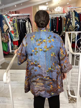 OPEN KIMONO - FLOWER OVER WATE