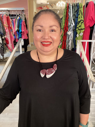 3 NECKLACE MAROON & SILVER