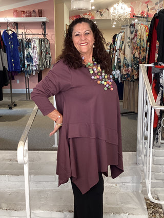 Asymmetric Pullover - Bordeaux