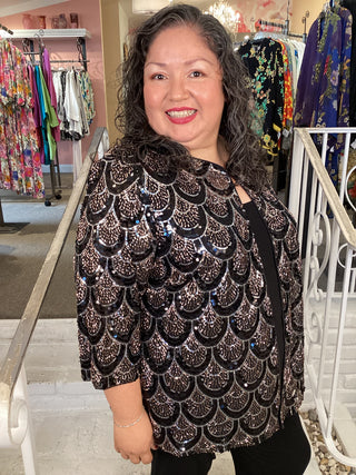 Sequin Twinset - Black/Copper