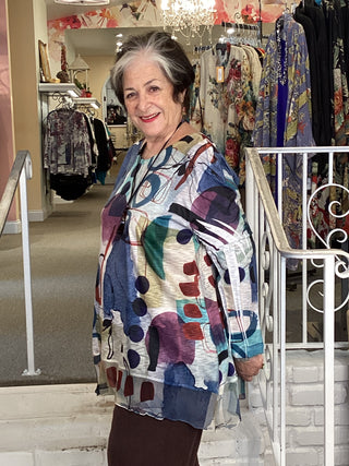 CHIFFON CONTRAST TUNIC-SIENNA