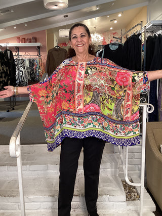 SILKY PONCHO - PINK