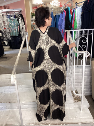 V-NECK GOLD DOT KAFTAN