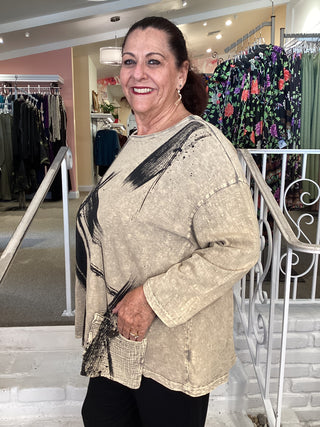 COTTON/GAUZE PKT TUNIC - DRAMA
