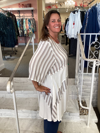 Yoga Mix Tunic - Linen White Combo