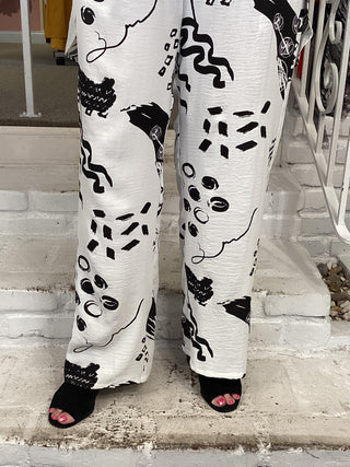 TWO TONE AIRFLOW PANT -WHT/BLK