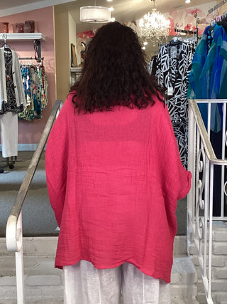 ROZA 2 POCKET TOP - FUCHSIA