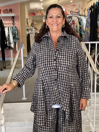 GT1591 CHECK BUTTON TUNIC