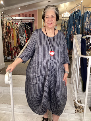 STRIPE DRESS - BLUE