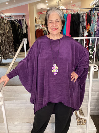 CARDI-TOP PURPLE PLEAT