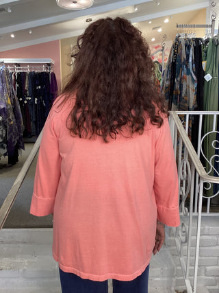 NOTCH NECK TOP - STRAWBERRY