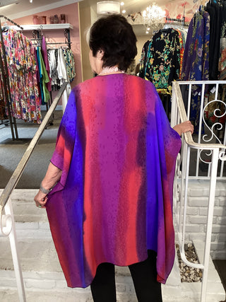 RUANA - GORGETTE VIOLET/RED