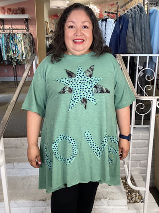 LOVE FLOWY TUNIC - GREEN