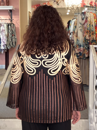 SOUTACHE / VELOUR JKT - BROWN