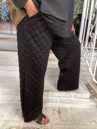 QUILTED PANT - BLACK