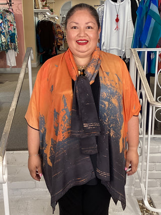 Silk Long Kimono - Sienna Skies