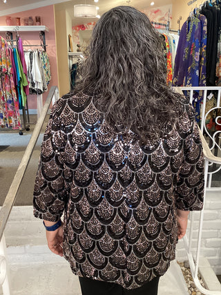 Sequin Twinset - Black/Copper