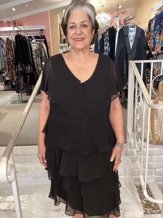 TIER SHORT DRESS - BLACK