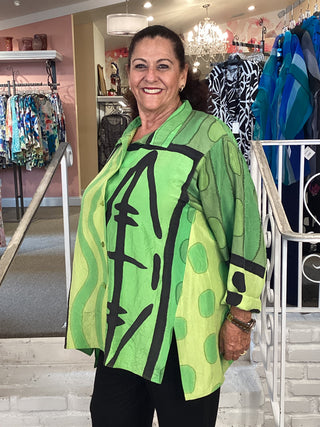 ISSEY SILK SHIRT - LIME WHY NOT
