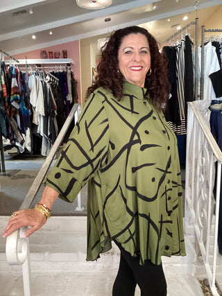 3/4 LUCY BLOUSE - ARIAL OLIVE