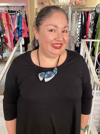 3 NECKLACE TEAL & SILVER