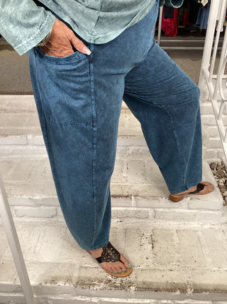 2 PKT LANTERN PANT - SAPPHIRE