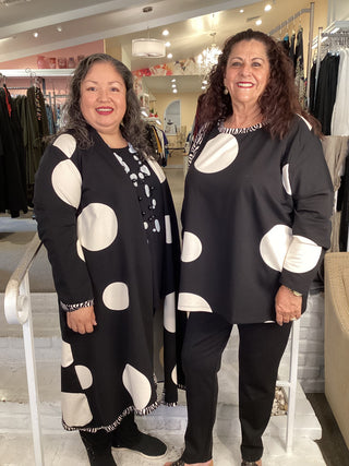 TUVA LONG CARDI - B/W DOT