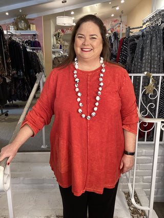 FRENCH TERRY TUNIC - SCARLET